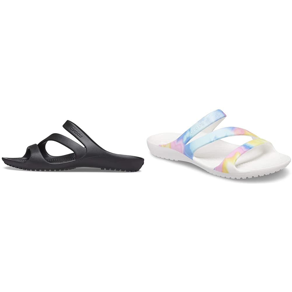Crocs Unisex Classic Sandals 2-Pack - Comfortable Lightweight Beach & Pool Slides for Men and Women | Perfect for Summer, Vacation, and Outdoor Activities