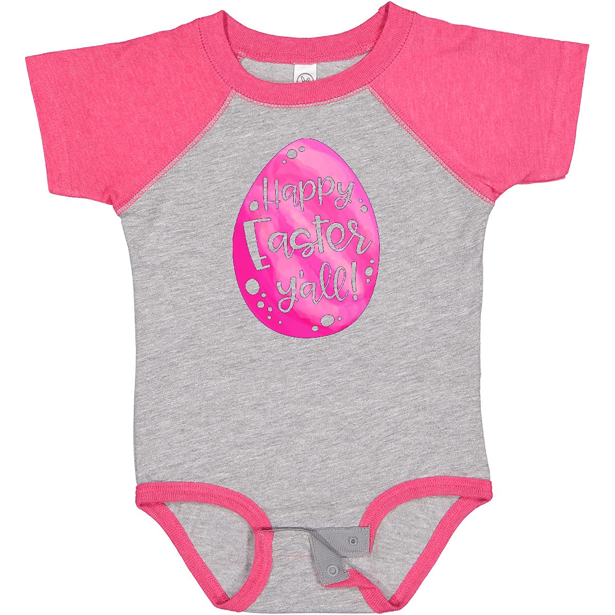 Inktastic Happy Easter Y'all Pink Easter Egg Baby Bodysuit - Cute Easter Outfit for Infants & Toddlers - Perfect for Easter Photos, Family Gatherings & Spring Celebrations