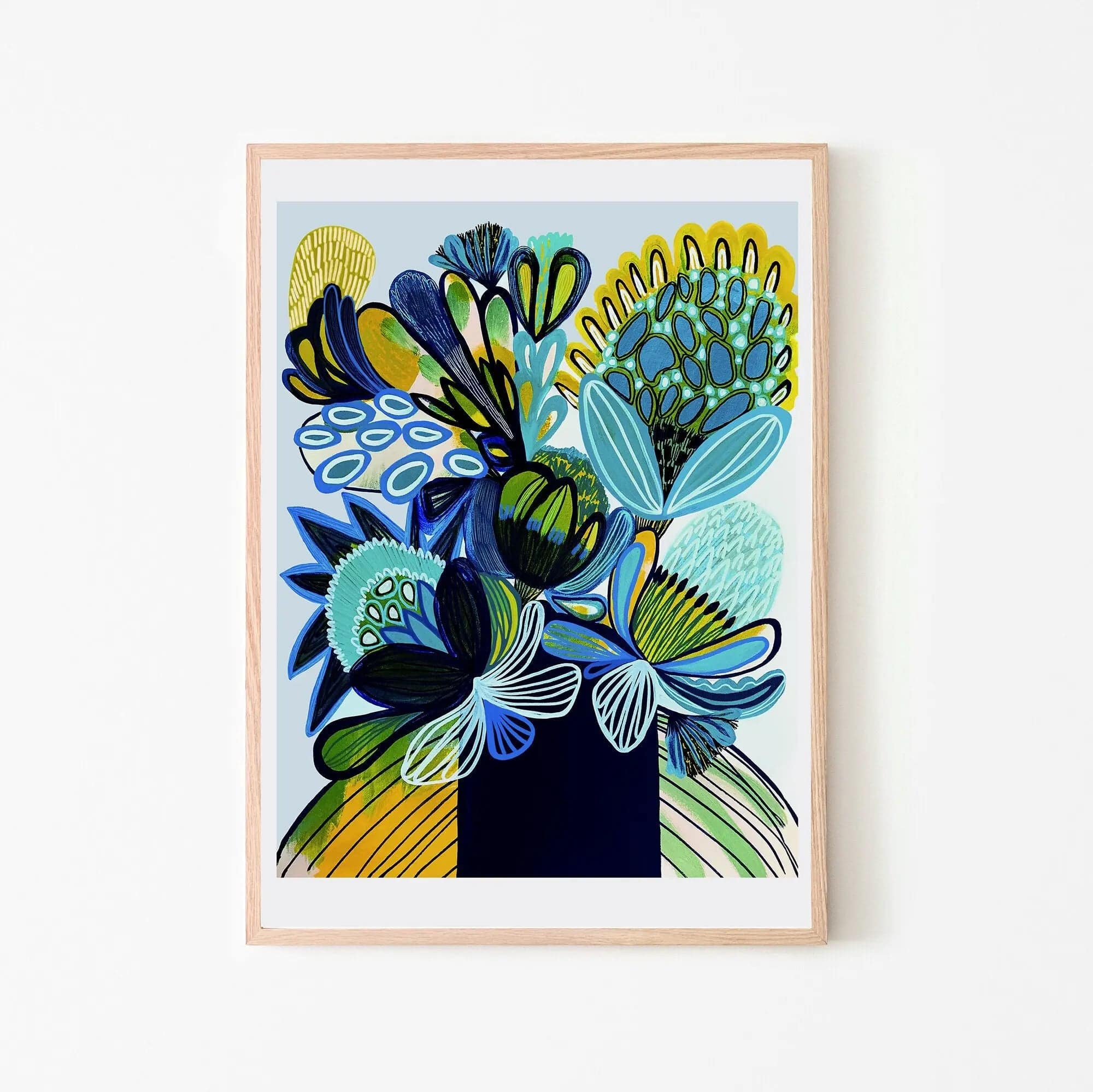 Australia Blue Bush Flora Art Print - Stunning Botanical Wall Decor for Home, Office & Gift Ideas | Perfect for Living Room, Bedroom & Interior Design
