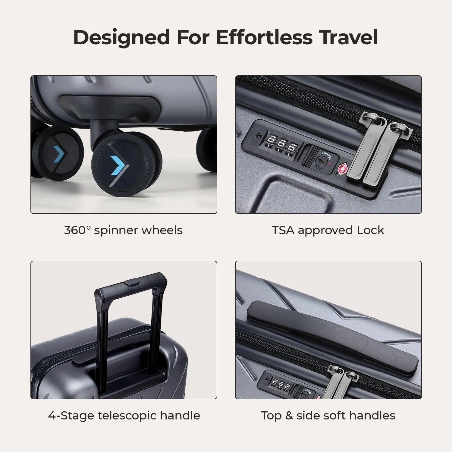 Daren 16-20 Inch Lightweight Hardside Carry On Luggage - Perfect for Air Travel, Business Trips & Weekend Getaways