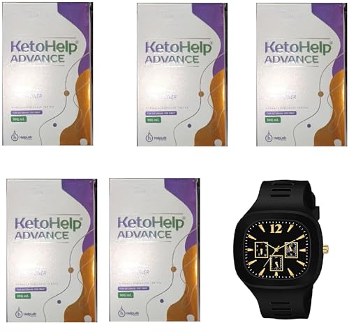 KetoHelp Anti-Dandruff Shampoo Pack of 5 with Free Watch - Gentle Formula for Scalp Care & Hair Growth | Perfect for Daily Use, Travel & Gifting