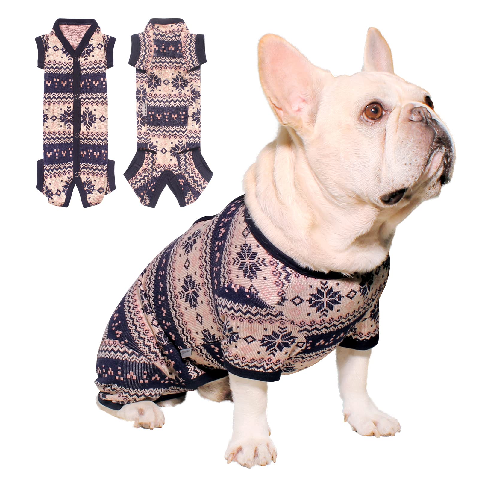 TONY HOBY Dog Sweater for Small & Medium Dogs - Warm Knitted Winter Dog Shirt for Girls (Blue, Size S) - Perfect for Christmas, New Year & Cold Weather Outings