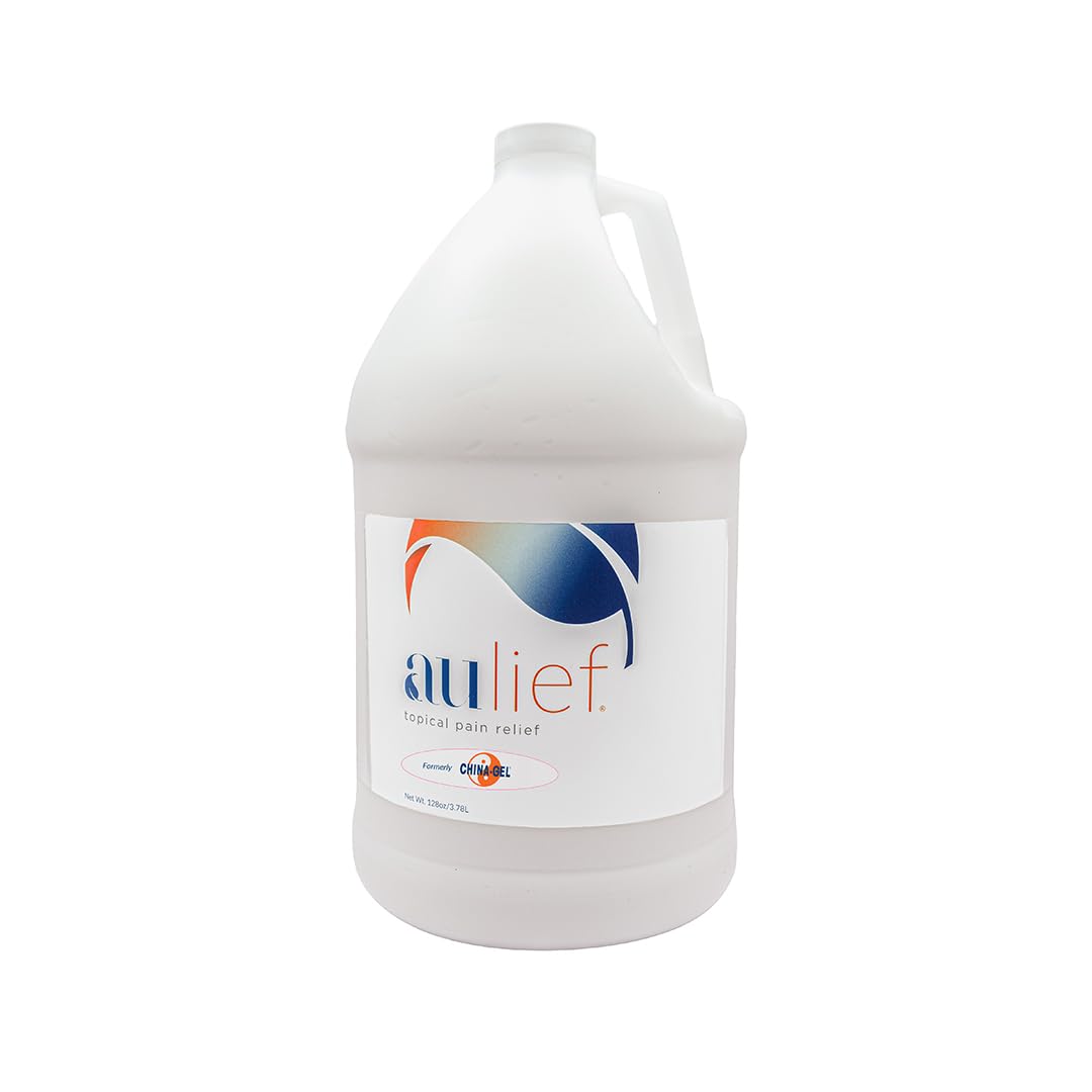 Aulief Topical Pain Relief Cream by China-Gel – Fast-Acting Neck, Knee, Back, Muscle & Joint Pain Relief – FSA HSA Approved, Dye-Free White Gel – 128 oz Bottle – Perfect for Athletes, Arthritis Sufferers & Post-Workout Recovery