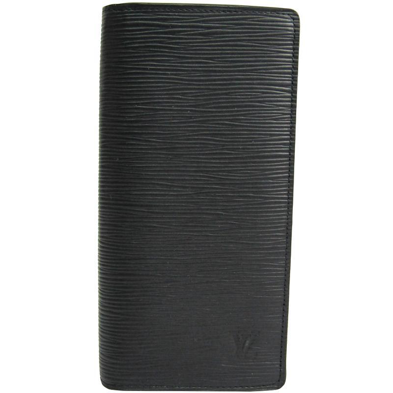 LV Circle Signature Brazza Wallet in Epi Leather Noir - Premium Slim Bifold Wallet for Men - Perfect for Business, Travel & Everyday Use
