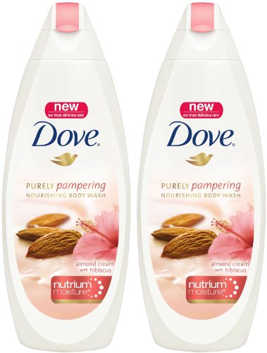 Dove Purely Pampering Almond Cream with Hibiscus Body Wash - 22 oz (Pack of 2) | Moisturizing & Nourishing Shower Gel for Dry Skin | Perfect for Daily Use & Relaxing Bath Time