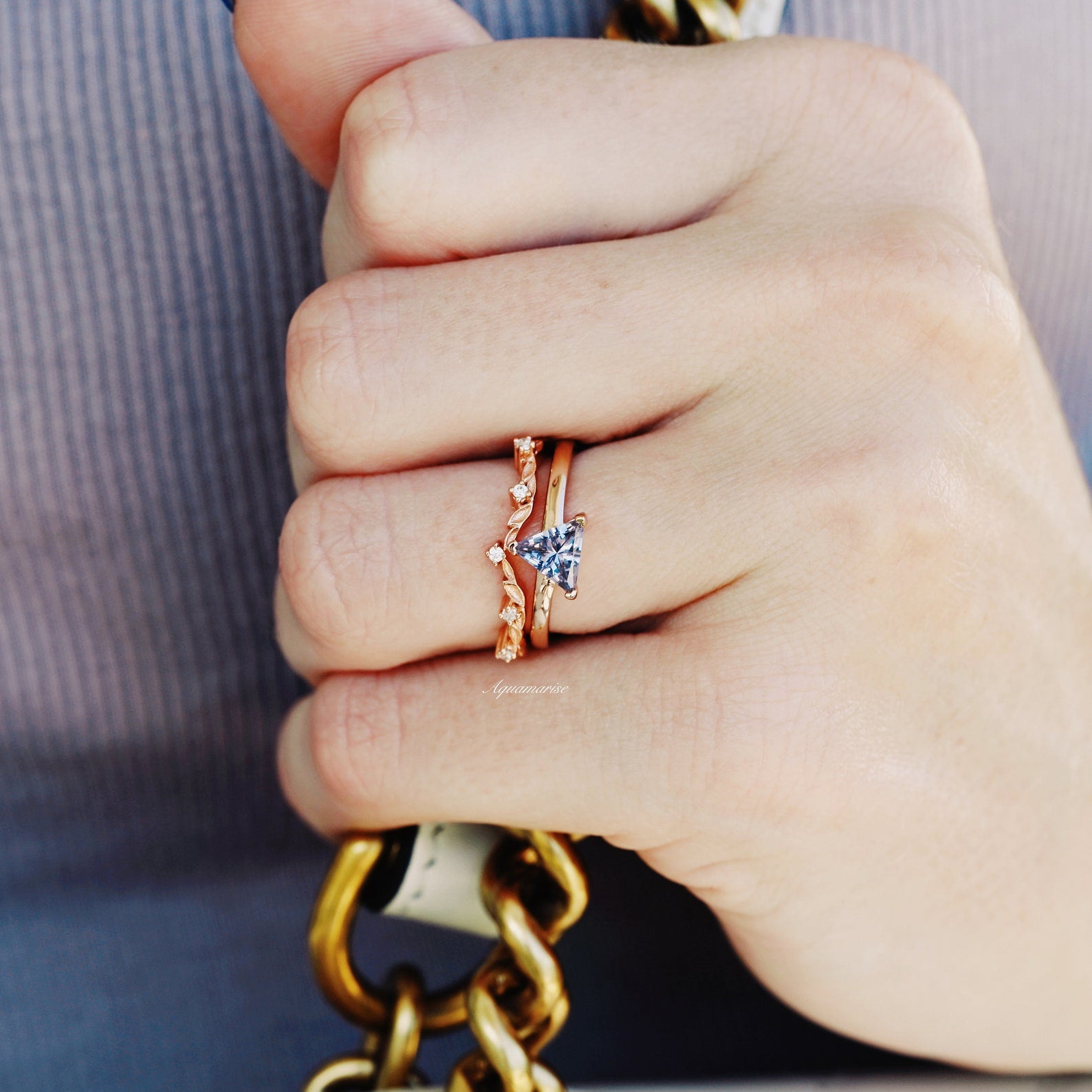 Exquisite Triangle Cut Solitaire Alexandrite Ring in 14K Rose Gold Vermeil - Perfect for Engagement, Anniversary & Special Occasion Jewelry Gifts