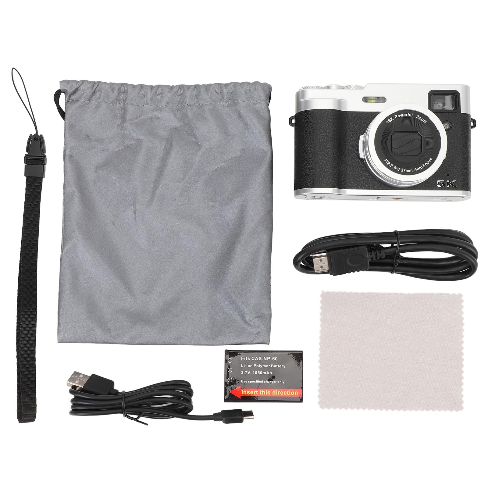 5K Digital Camera for Photography & Vlogging - 48MP Autofocus Dual Lens Camera with Viewfinder, 16X Zoom, Compact Travel Camera with Webcam Function (Black) - Perfect for YouTube Content Creation, Travel Blogging & Live Streaming