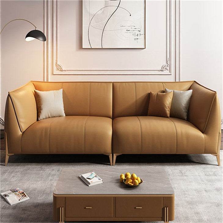 Stylish Maven Faux Leather Sofa - Modern PU Leather Couch for Living Room, Lounge & Office - Comfortable Sectional Sofa for Home Decor