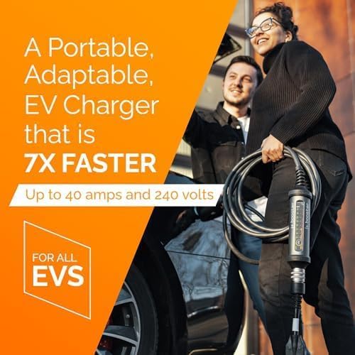 J+ Portable Level 2 EV Charger 40 Amp (J1772, 9.6KW) - 240V Electric Vehicle Charging Station with NEMA 14-50 & 5-15 Plugs - ETL Certified, IP67 Waterproof, 25ft Cable for Indoor/Outdoor Use - Perfect for Home, Office & Road Trip Charging