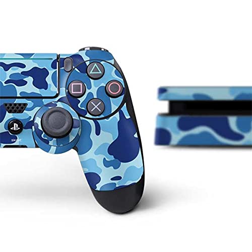 Skinit Custom Gaming Skin Decal for PS4 Slim Bundle - Light Blue Street Camo Design | Protective Cover for PlayStation 4 Slim | Perfect for Gamers & Collectors