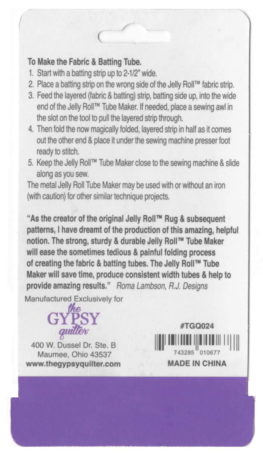 Gypsy Quilter Jelly Roll Tube Maker Rulers & Accessories - Purple Quilting Tools for DIY Craft Projects | Perfect for Quilt Making, Sewing & Fabric Organization