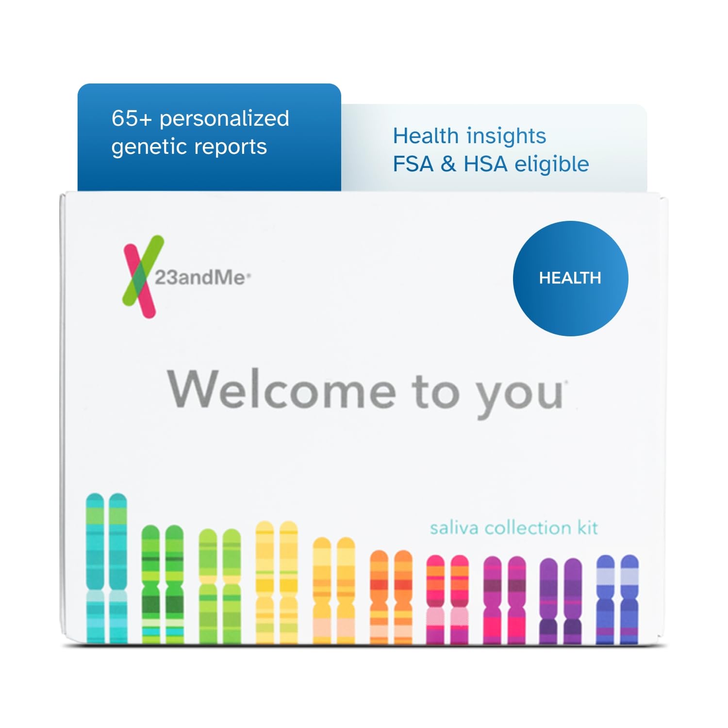 23andMe DNA Health Test Kit - Personalized Genetic Reports for Health Predispositions, Carrier Status & Wellness Insights - FSA/HSA Eligible - Home DNA Testing for Ancestry & Health Screening (Ideal for Family Health Planning & Preventive Care)
