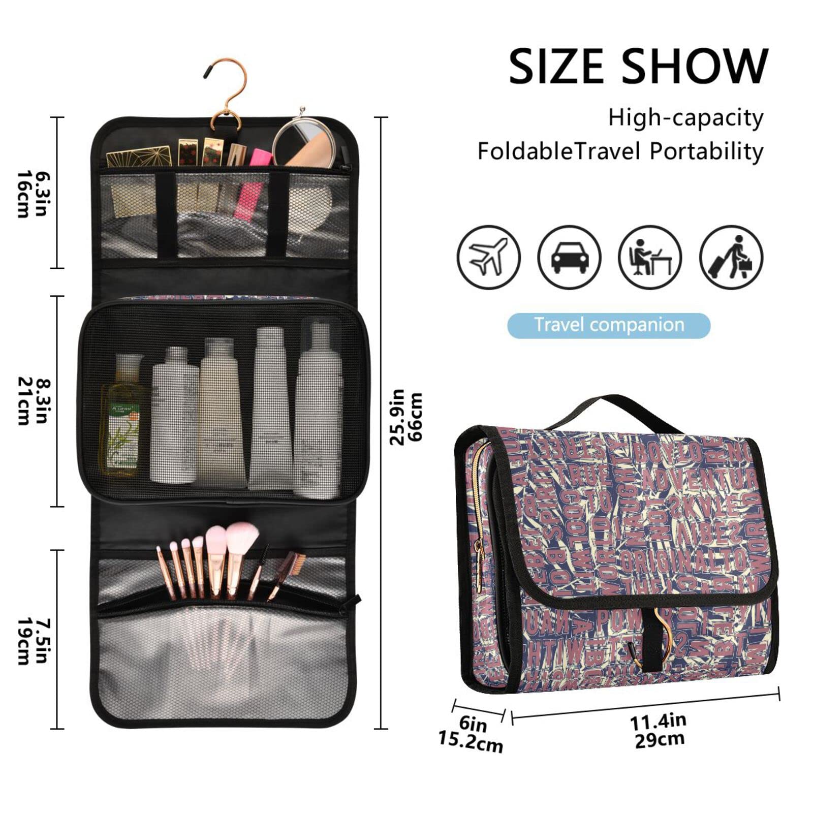 Susiyo 3-Piece Alphabet Letters Palm Leaf Toiletry Bag Set - Portable Travel Cosmetic Case & Makeup Brush Organizer for Women & Girls | Perfect for Vacation, Gym, Beach Trips & Daily Essentials Storage