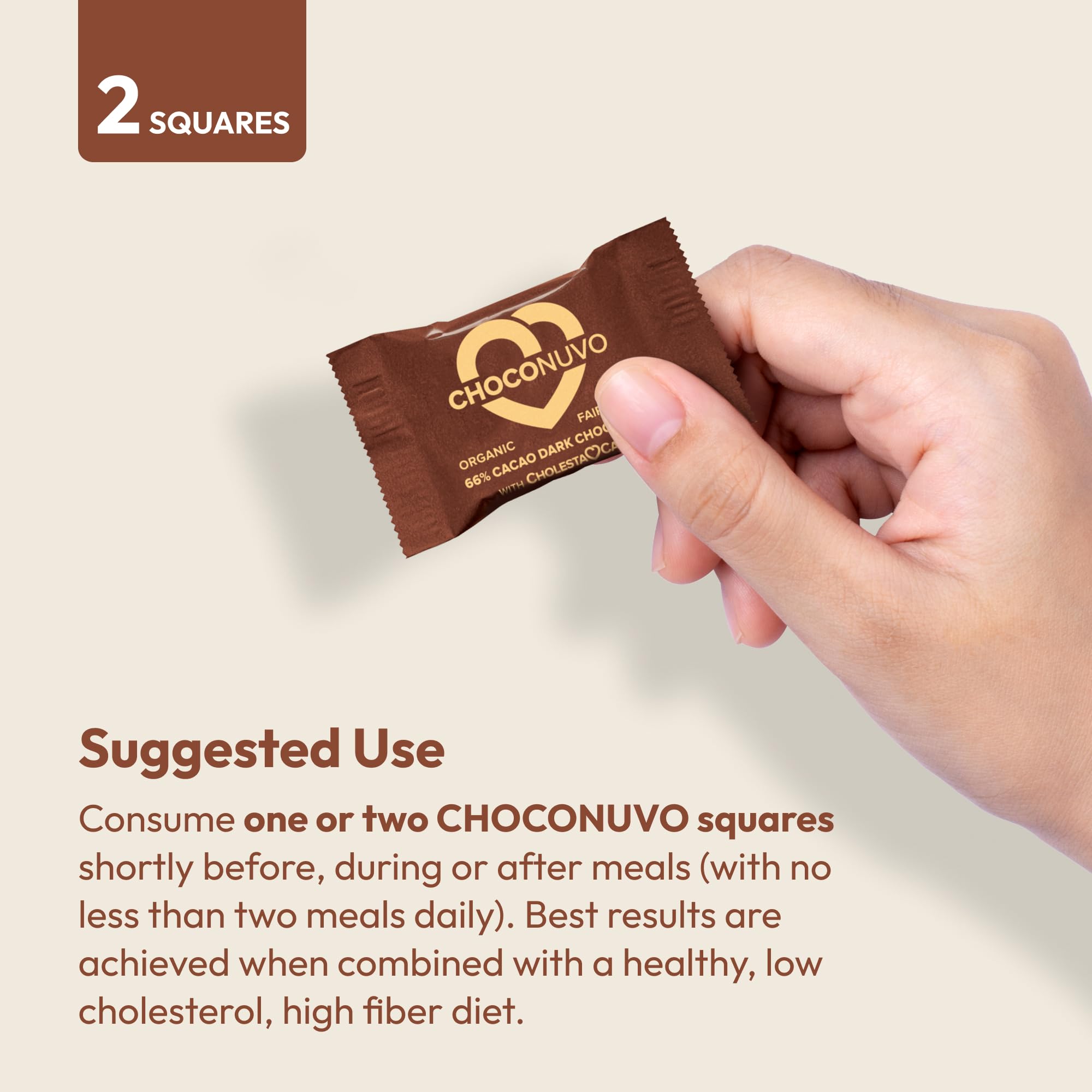 ANDREW LESSMAN ChocoNuvo 66% Cacao 180 Pieces - Organic Fair Trade Mild Dark Chocolate with Plant Sterols for Healthy Cholesterol | Low Calorie (26 Cal/Sq), Low Fat, Low Sugar Snacks | Perfect for Heart-Healthy Diets, Office Snacking & Gift Giving