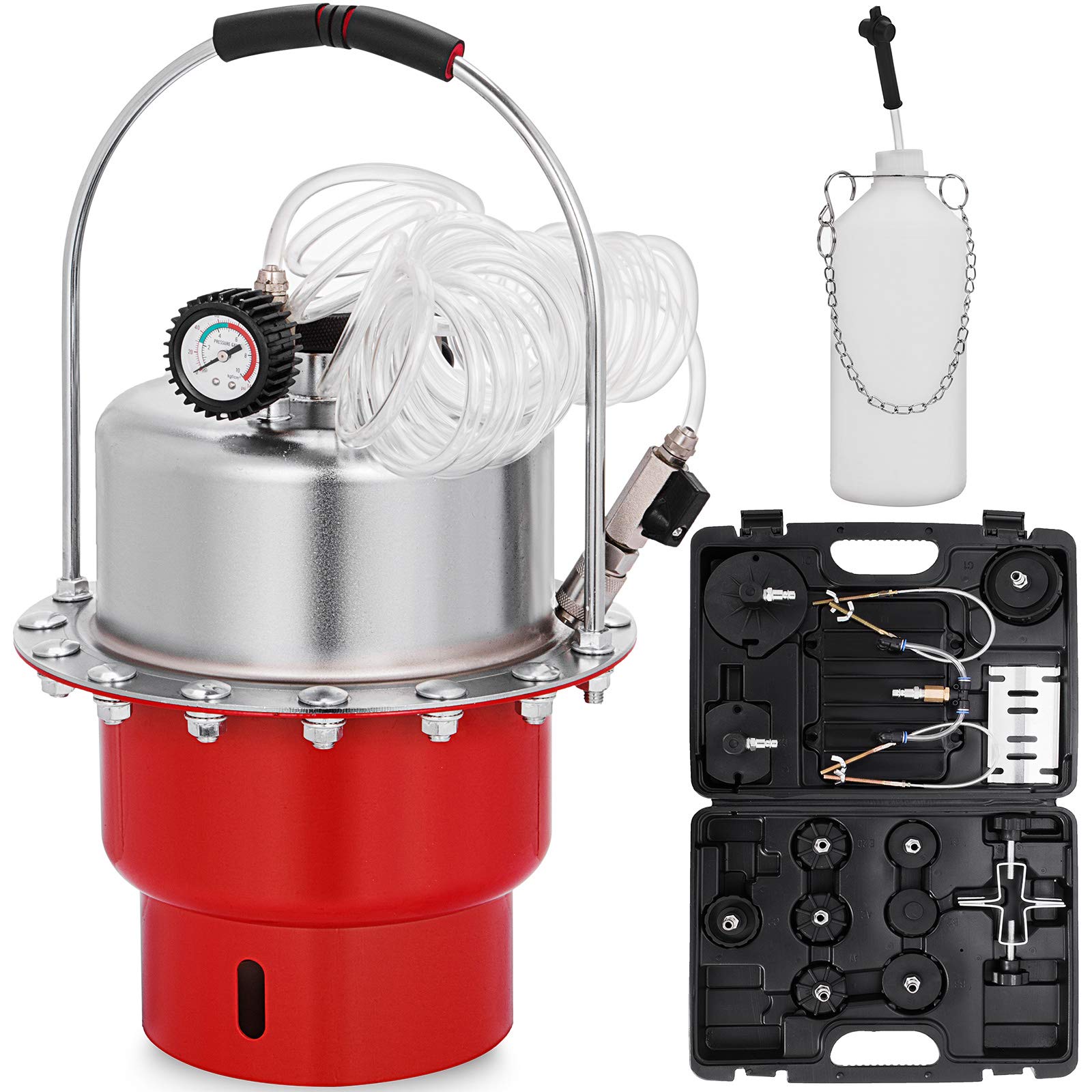 Best Auto Pneumatic Air Pressure Brake Bleeder Tool Kit - Professional Brake Fluid Bleeding System for Cars, Trucks & Motorcycles - Perfect for Garage Workshops & DIY Mechanics (Ideal for Brake Maintenance & Fluid Replacement)