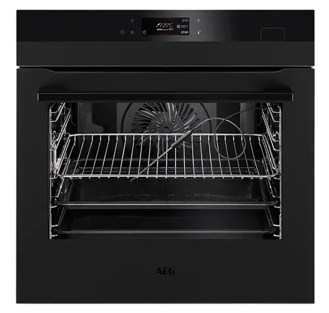 AEG 60cm SteamCrisp Pyroluxe Built-In Oven - Black | Professional Cooking & Baking | Perfect for Home Kitchens & Restaurants