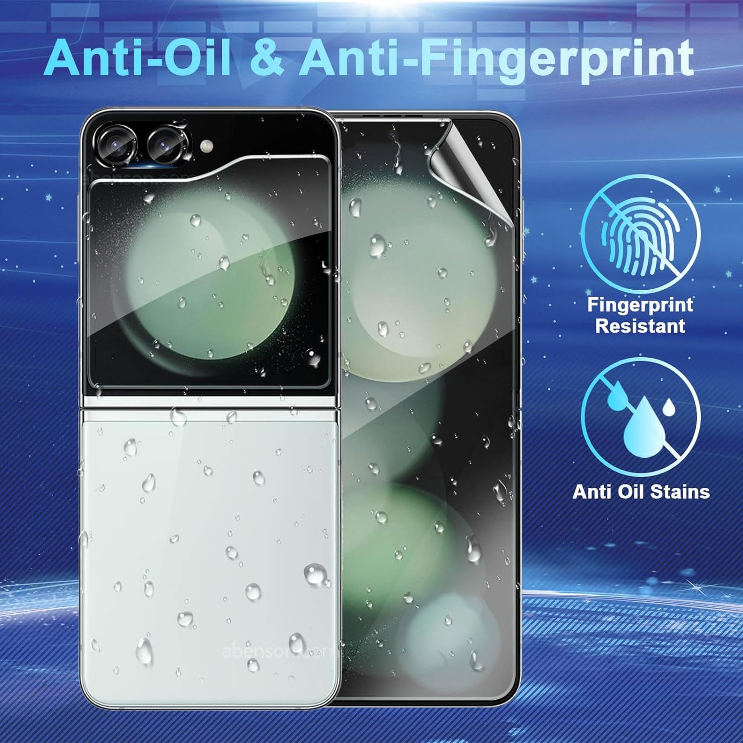 2-Pack 6-Piece Samsung Galaxy Z Flip 5 Screen Protector Set - Front TPU Film + Back Tempered Glass + Camera Lens Protector - HD Clear, Bubble-Free for Galaxy Z Flip 5G - Perfect for Daily Protection & Scratch Prevention