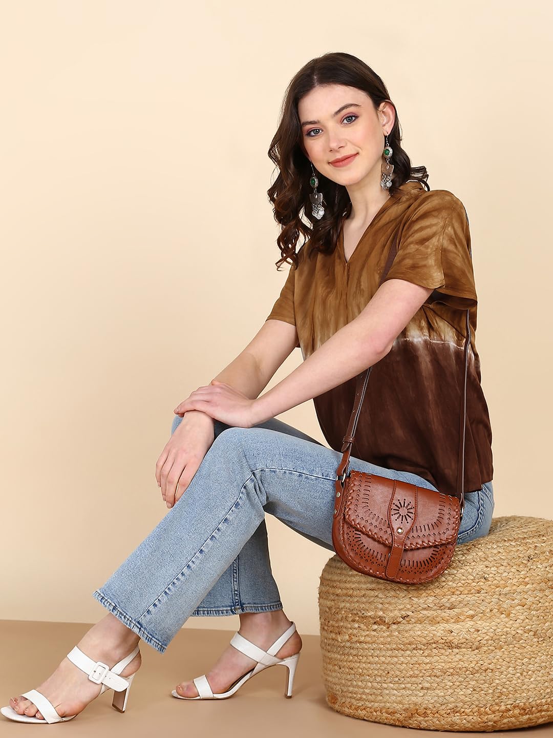 Hand Dyed Half Sleeve Rayon Blouse for Women | Boho Chic Summer Top | Perfect for Casual Outings & Beach Vacations