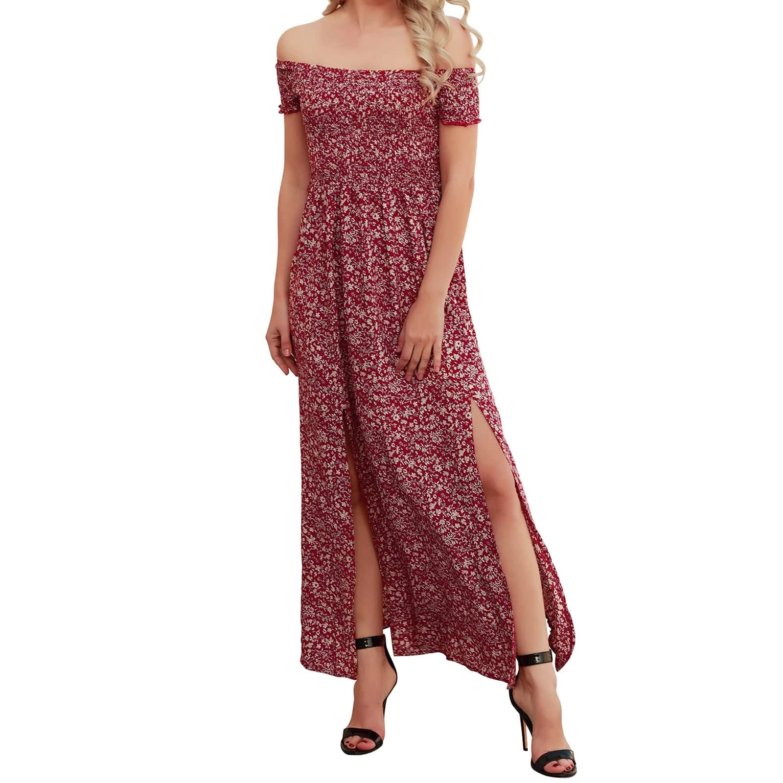 Stylish Floral Print Wrap Dress for Women - Casual Summer Long Dress for Beach, Vacation & Everyday Wear