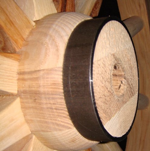 42 Inch Decorative Wood Wagon Wheel - Handcrafted Steam Bent Hickory with Wooden Hub - Perfect for Rustic Home Decor, Farmhouse Style, and Western Themed Parties