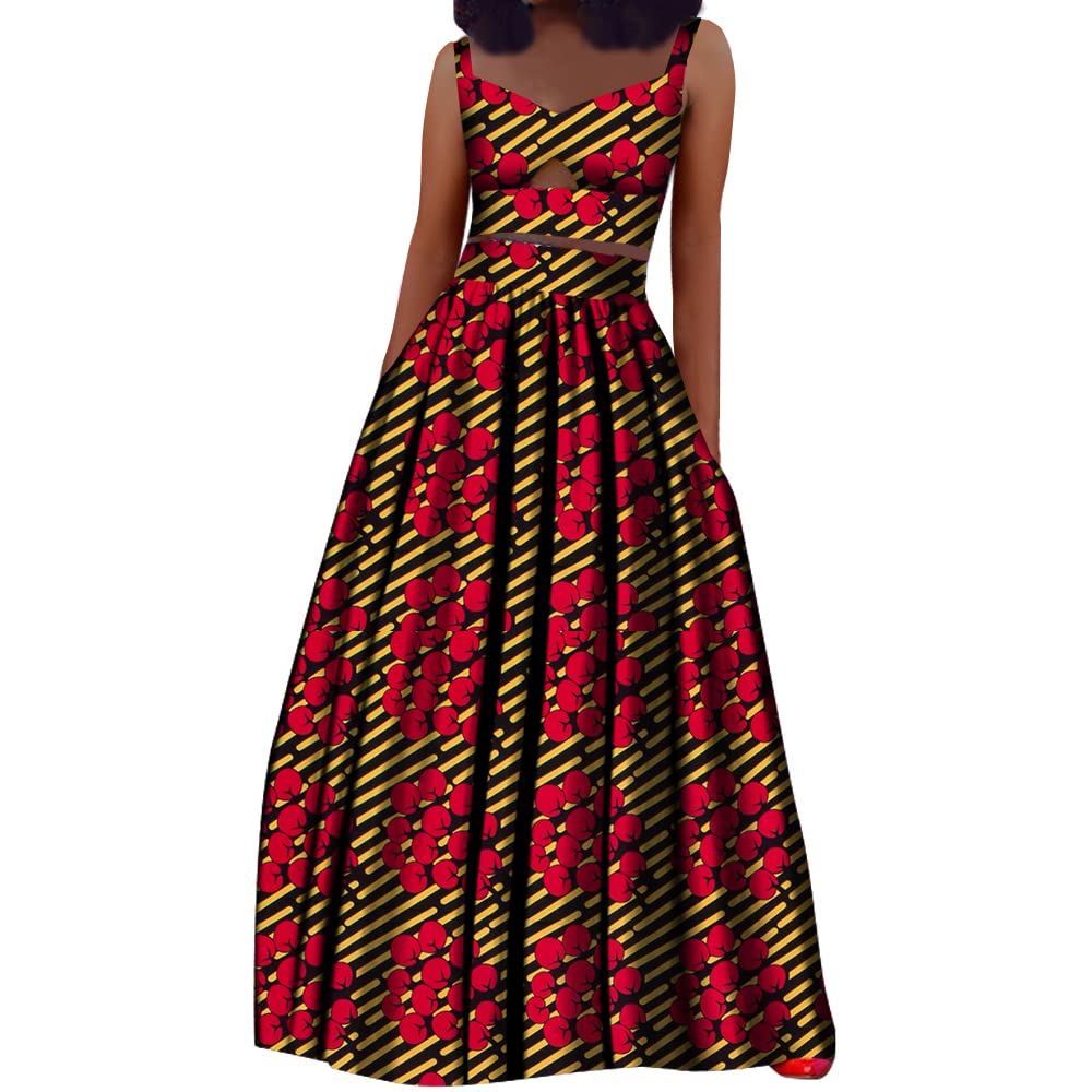 Elegant African Dresses for Women - 2 Piece Traditional Ankara Kente Print Outfit for Parties, Weddings & Special Occasions | Casual Cultural Wear for Celebrations & Festive Events