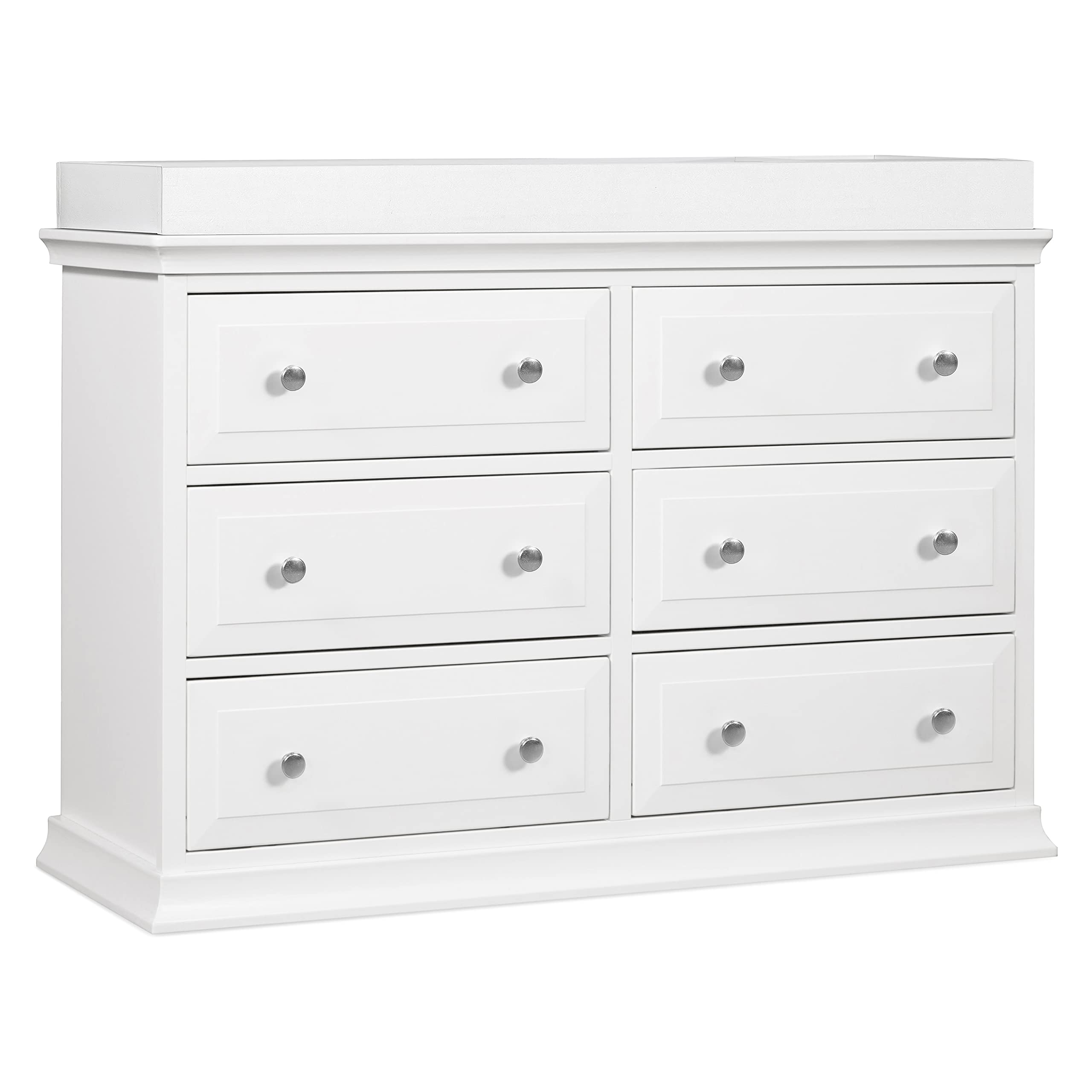 DaVinci Signature 6-Drawer Double Dresser in White - Modern Bedroom Furniture for Storage & Organization - Perfect for Master Bedroom, Guest Room & Nursery