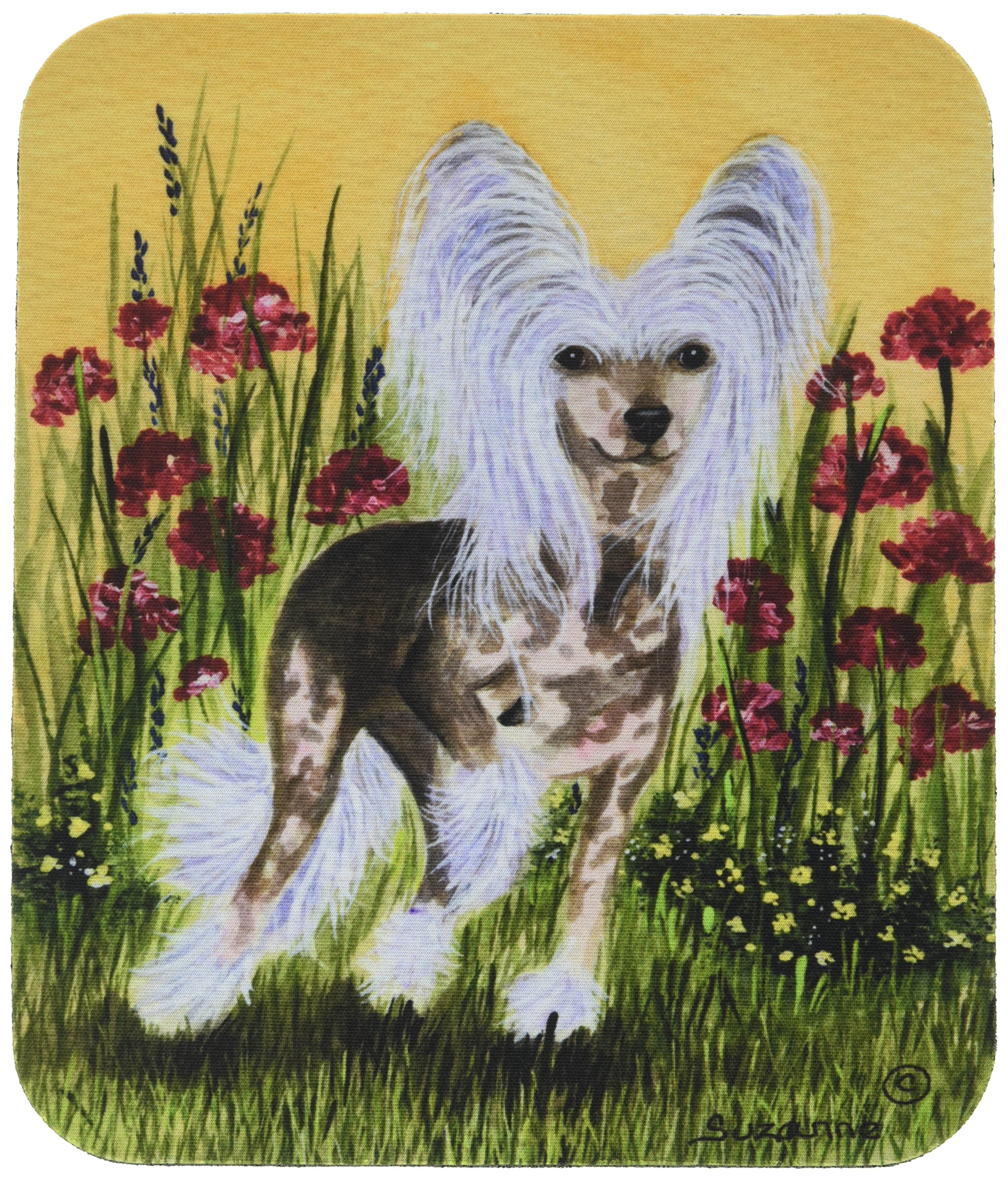 Chinese Crested Mouse Pad & Hot Pad - Washable Large Mouse Mat for Home, Office, Gaming & Computer Work | Caroline's Treasures SS8185MP | Perfect for Desks, Laptops & Kitchen Use as Trivet