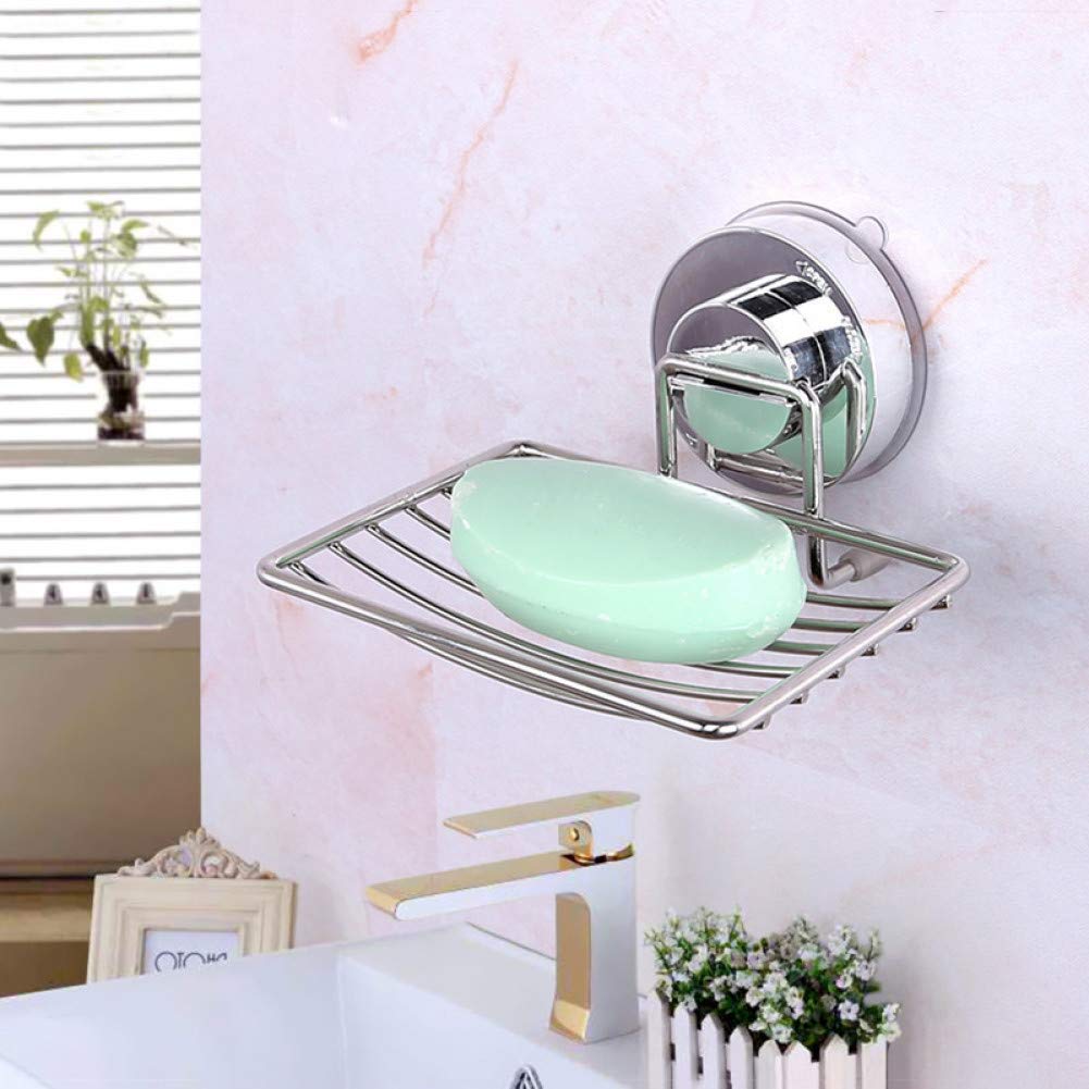 Stainless Steel Wall Mount Soap Dish Holder with Strong Vacuum Suction - Rustproof Bathroom Organizer for Shower, Kitchen Sink & Vanity (MYERZI Brand)