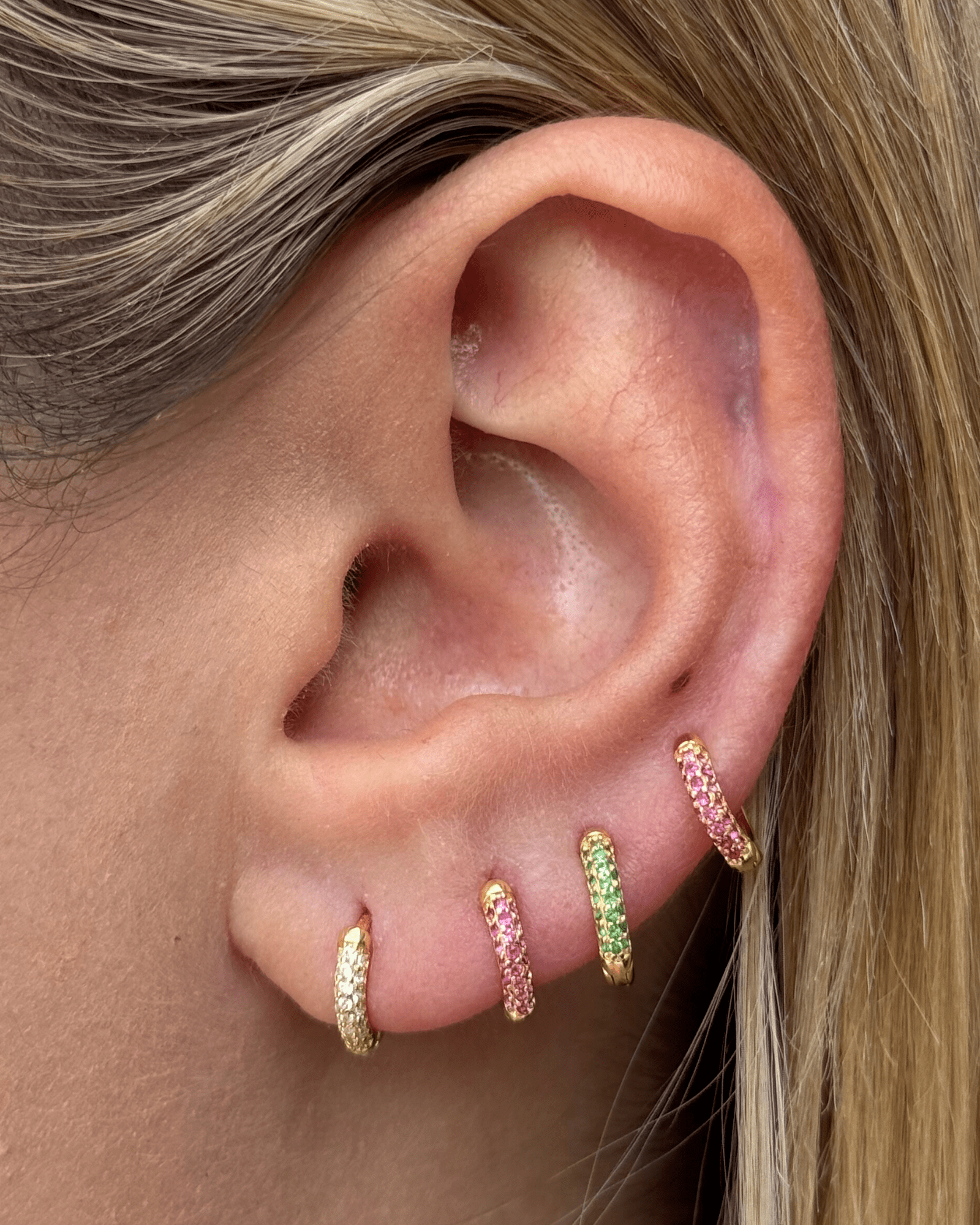 Izoa Coco Huggie Earrings for Women - Hot Pink Dangle Hoop Earrings, Hypoallergenic & Lightweight, Perfect for Everyday Wear & Special Occasions