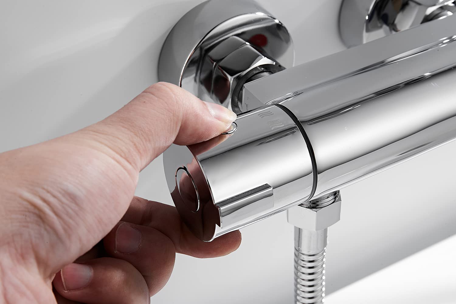 MISSMIN 4 Inch RV Thermostatic Shower Faucet Valve with Handheld Shower - Perfect for RV, Camper, Tiny Home & Mobile Living Spaces