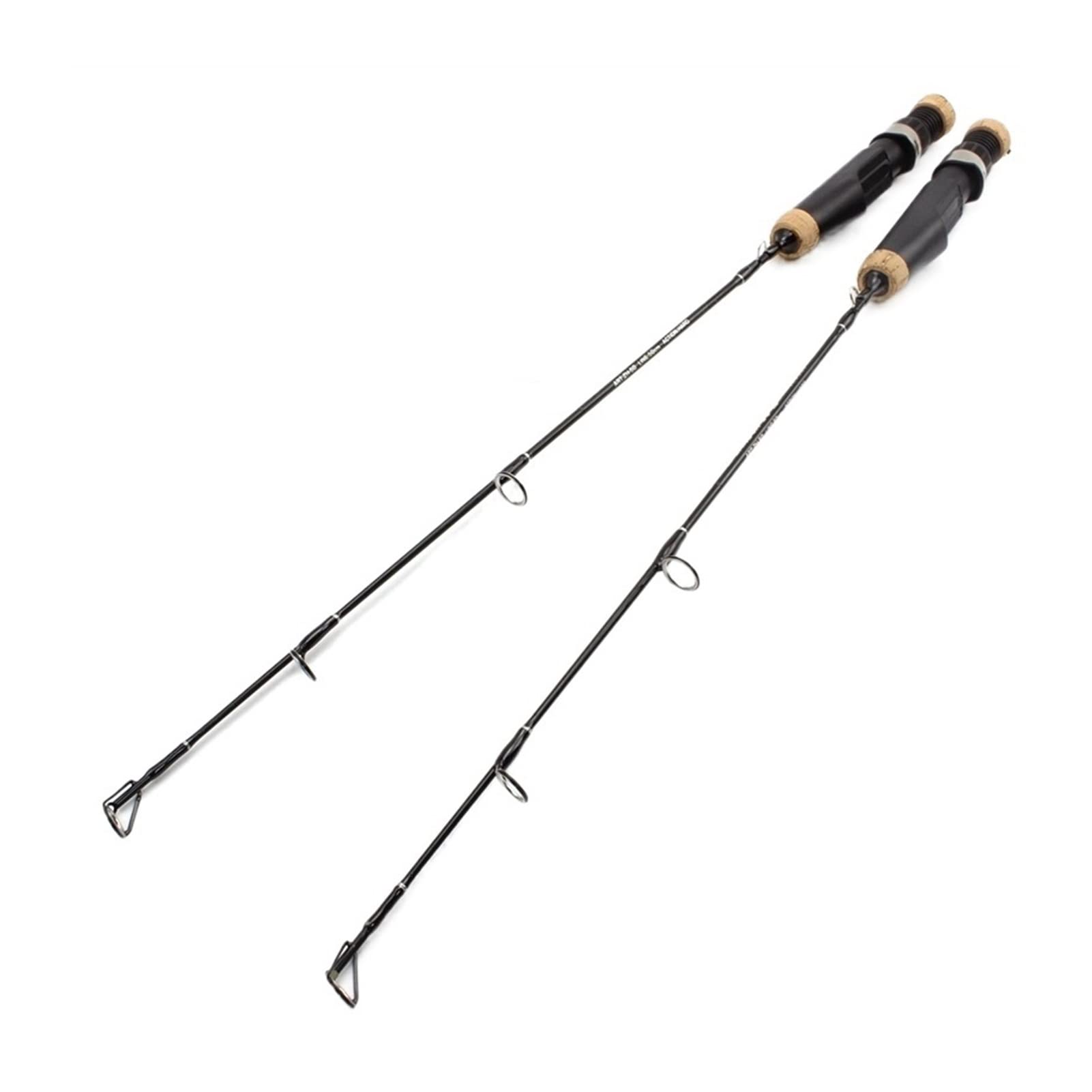 TOMYEUS 2-Piece 60cm Carbon Fiber Ice Fishing Rod - Portable Travel Spinning Pole for Winter Fishing & Ferry Angling | Great for Ice Fishing, Travel, and Outdoor Adventures