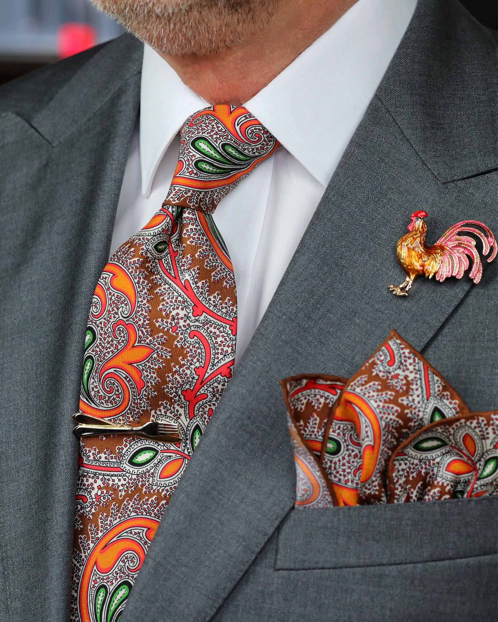DÉCLIC Stroud Paisley Tie in Chocolate Brown - Elegant Men's Necktie for Business, Wedding & Formal Occasions