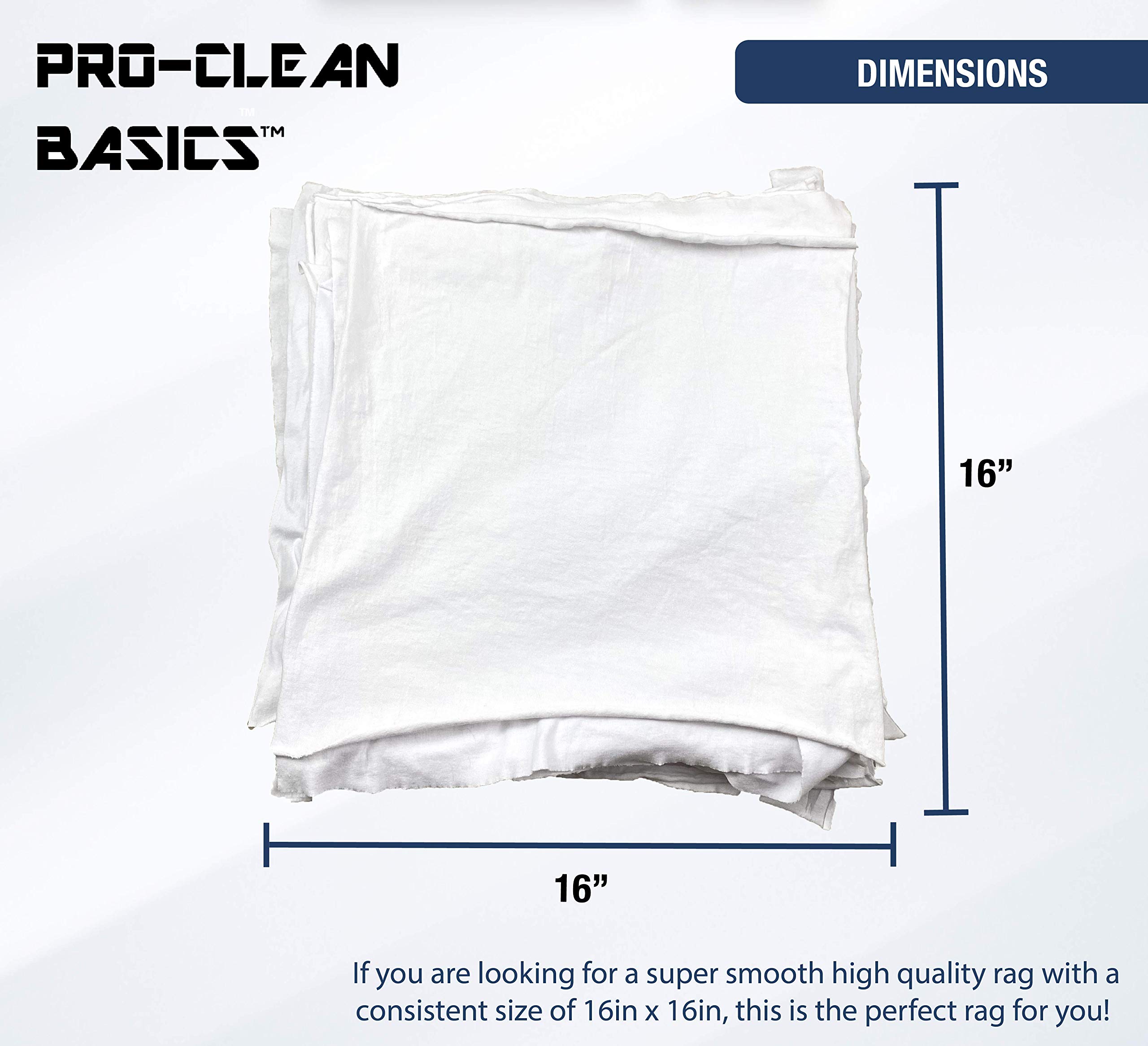 Premium Supreme Quality Smooth Jersey Die Cut Cleaning T-Shirts - Lint Free White Cloth Rags (15 lb Box) - Ideal for Automotive Detailing, Household Cleaning & Industrial Use