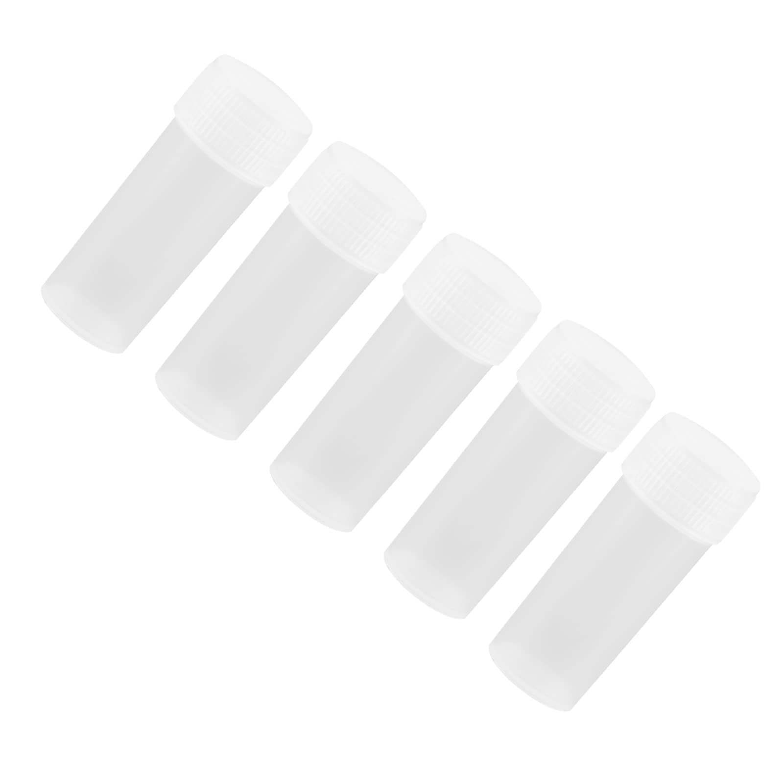 FTVOGUE 50 Pack 5ml Plastic Sample Bottles - Clear Travel-Sized Containers with Leak-Proof Lids for Essential Oils, Perfume, Cosmetics & DIY Crafts (Great for Home, Salon & On-the-Go Use)