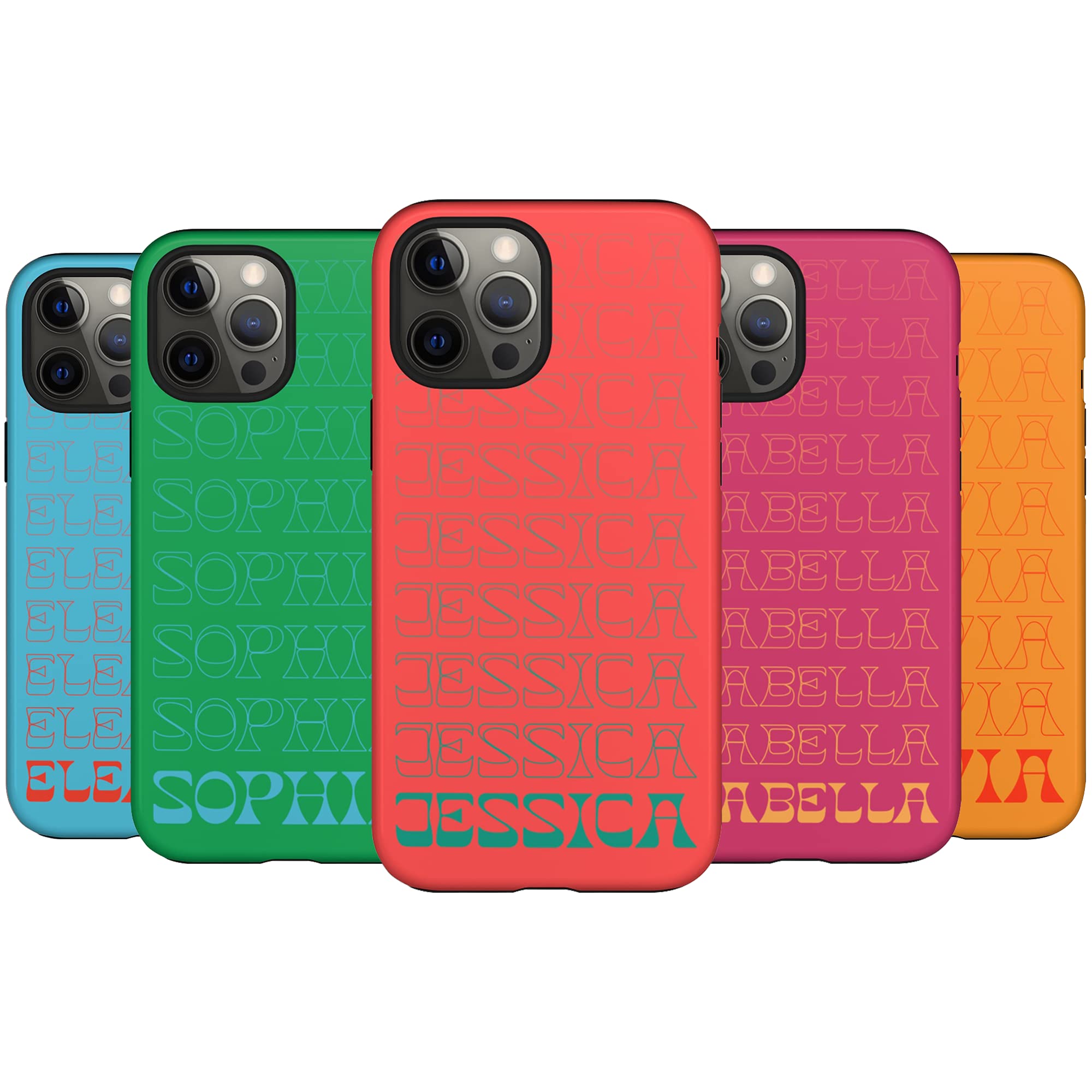 Custom Name Colorful Summer Phone Case for iPhone 16 Plus/15 Pro Max/14/13 Mini/12/11/X/XS Max/XR/7/8 - Personalized Protective Cover - Perfect for Beach, Travel & Everyday Use