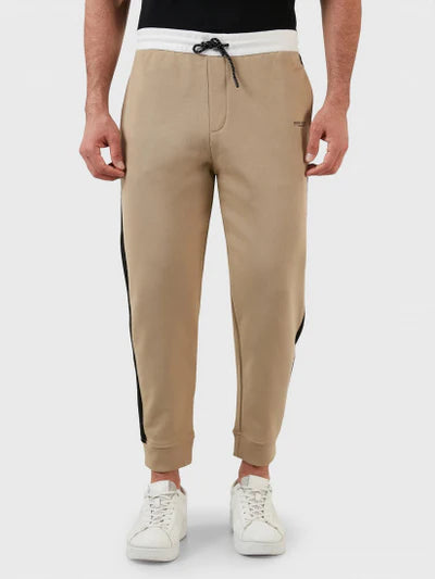 Armani Exchange Men's Jogger Pants 3LZPA ZJ4XZ 4714 - Khaki Black Stripe Casual Sweatpants for Gym, Lounge & Streetwear