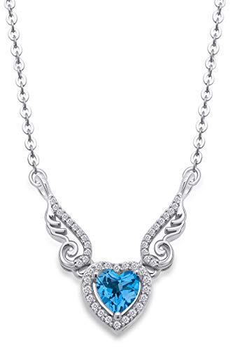 white-gold-plated-silver : Blue Topaz
