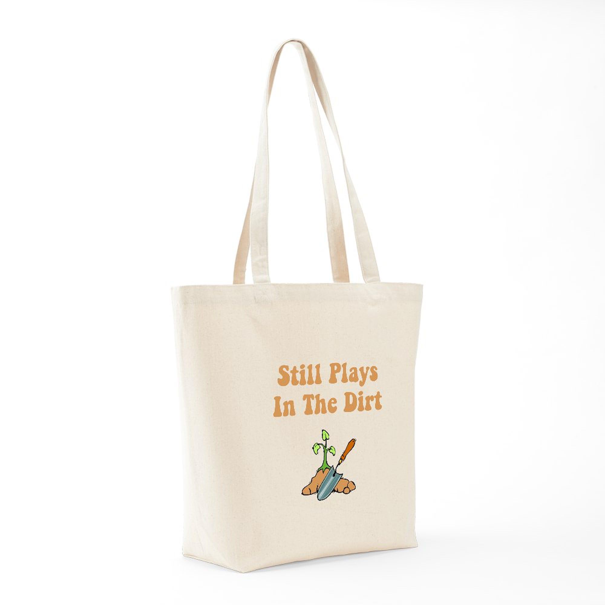 Eco-Friendly Natural Canvas Tote Bag - Still Plays In The Dirt Design | Reusable Grocery Shopping Bag & Beach Tote | Perfect for Farmers Markets, Groceries & Outdoor Adventures
