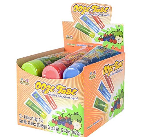 Ooze Tube Squeeze Candy - 8 Pack of Fun Filled Tubes for Kids Parties, Halloween Treats & Classroom Rewards