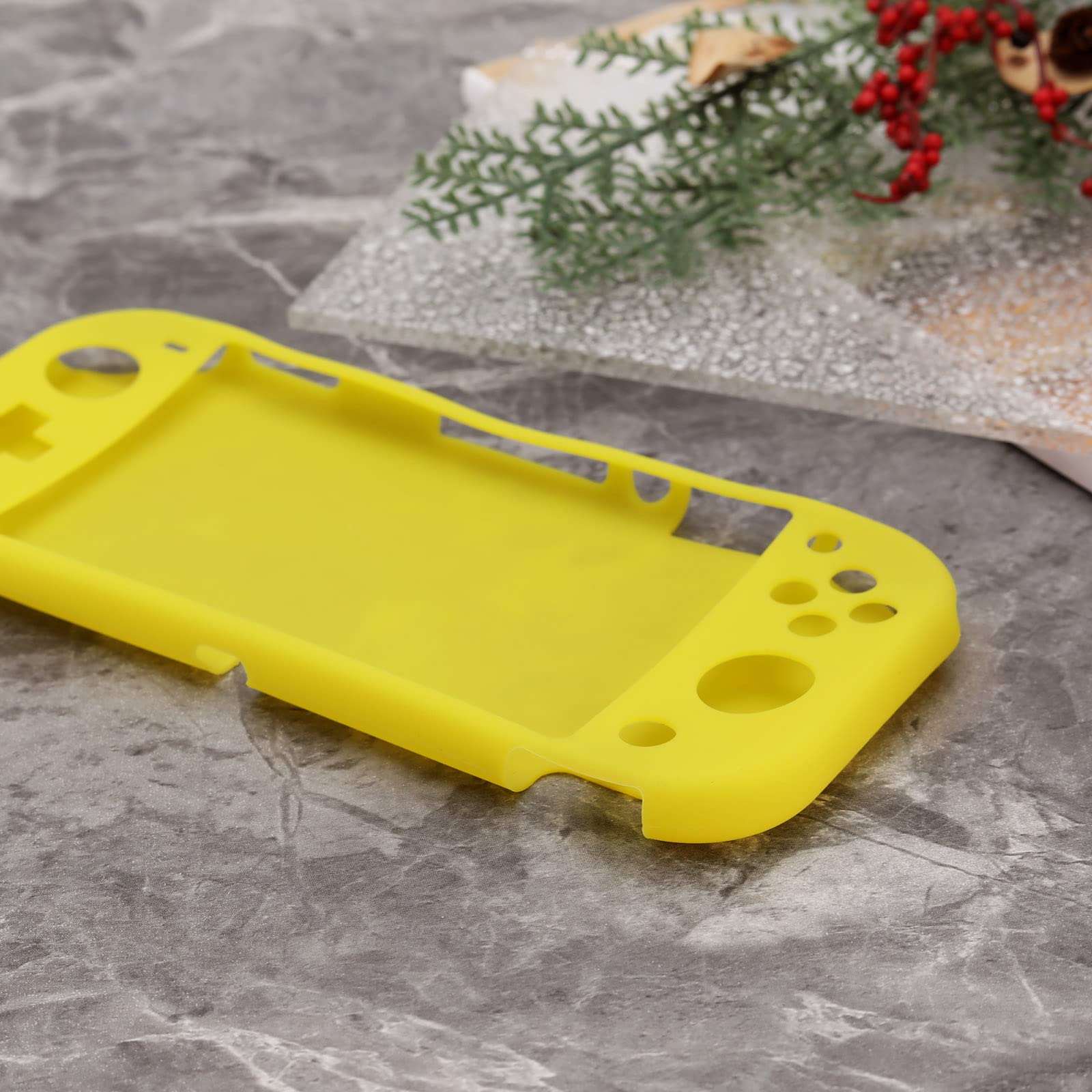 Premium Soft Silicone Case Compatible with Nintendo Switch Lite Console - Anti-Scratch Shockproof Protective Cover for Gaming Accessories (Yellow) - Perfect for Travel, Home Gaming & On-the-Go Protection