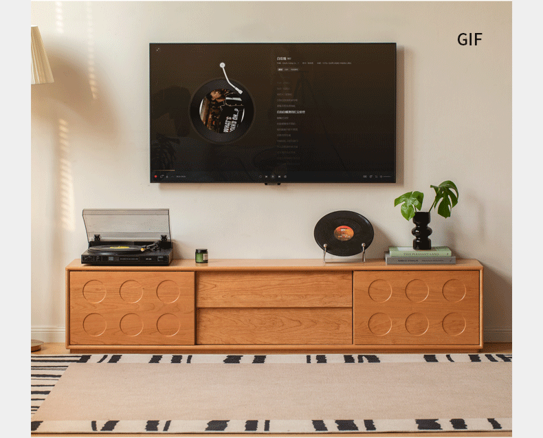 Vintage Cherry Solid Wood TV Stand - Classic Retro Floor Cabinet for Living Room, Bedroom & Home Theater