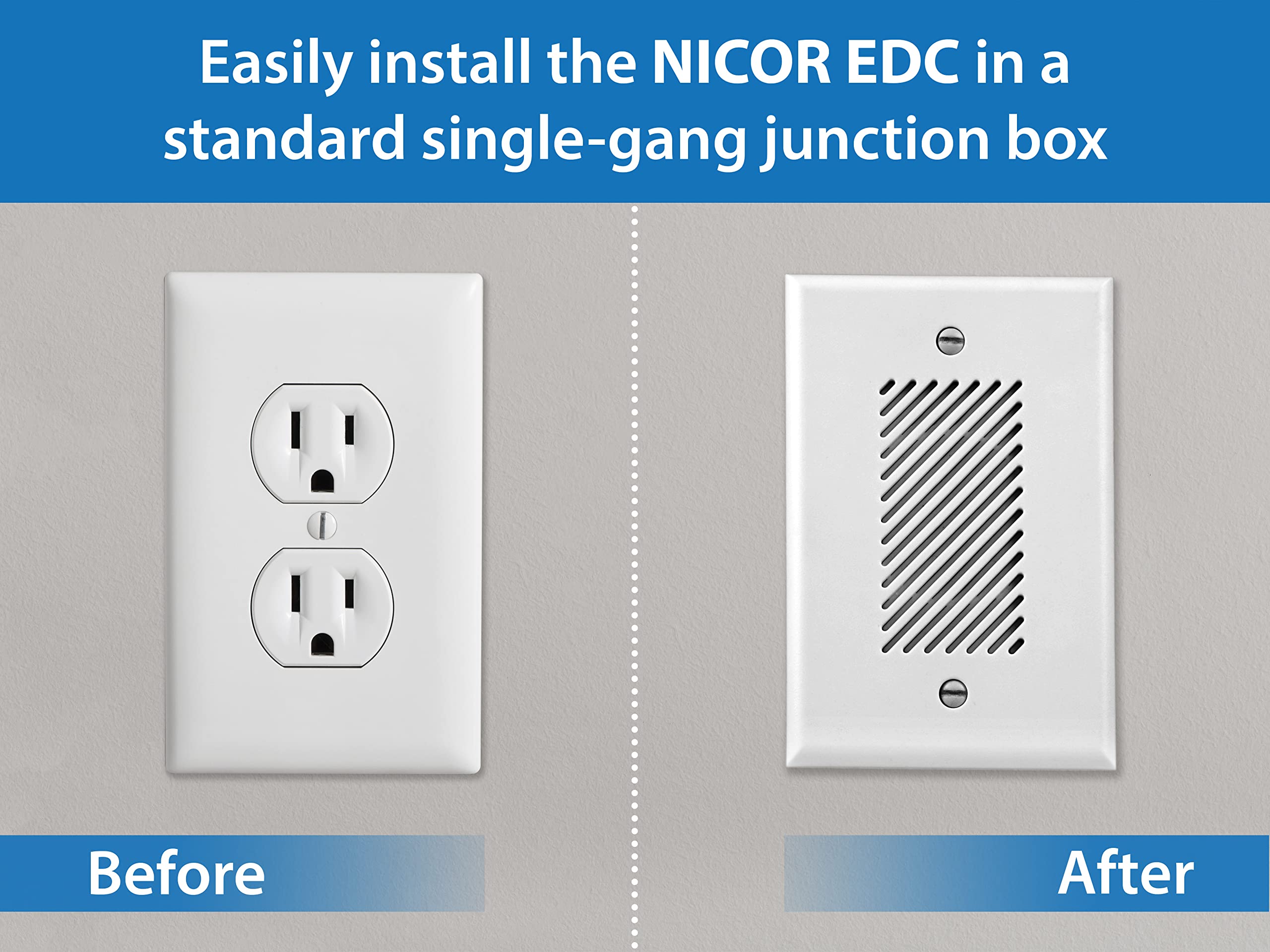 NICOR EDC1120WH1 Wireless Electronic Door Chime Kit - White | Easy Installation, Adjustable Volume | Perfect for Homes, Offices & Apartments