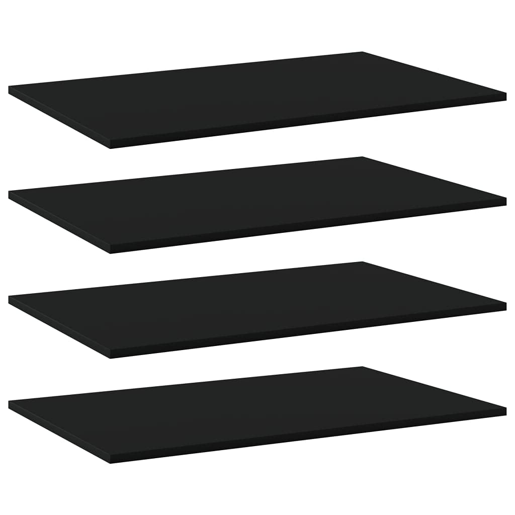 SKM Bookshelf Boards - Set of 4 Black Chipboard Shelves 31.5