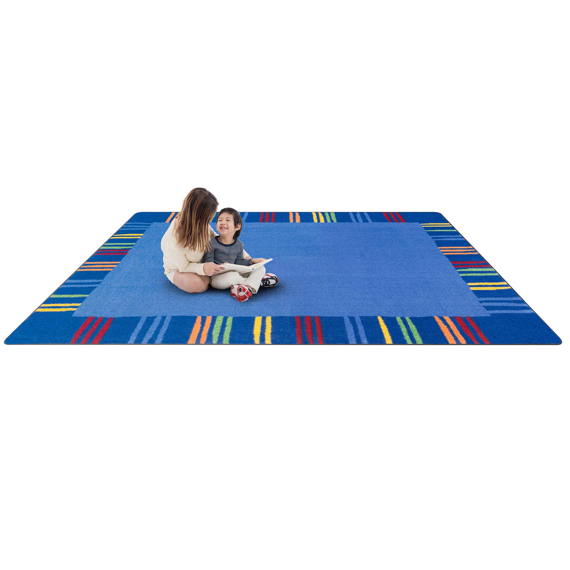 Joy Carpets Kid Essentials Seeing Stripes Area Rug - Color Rainbow, 5'4