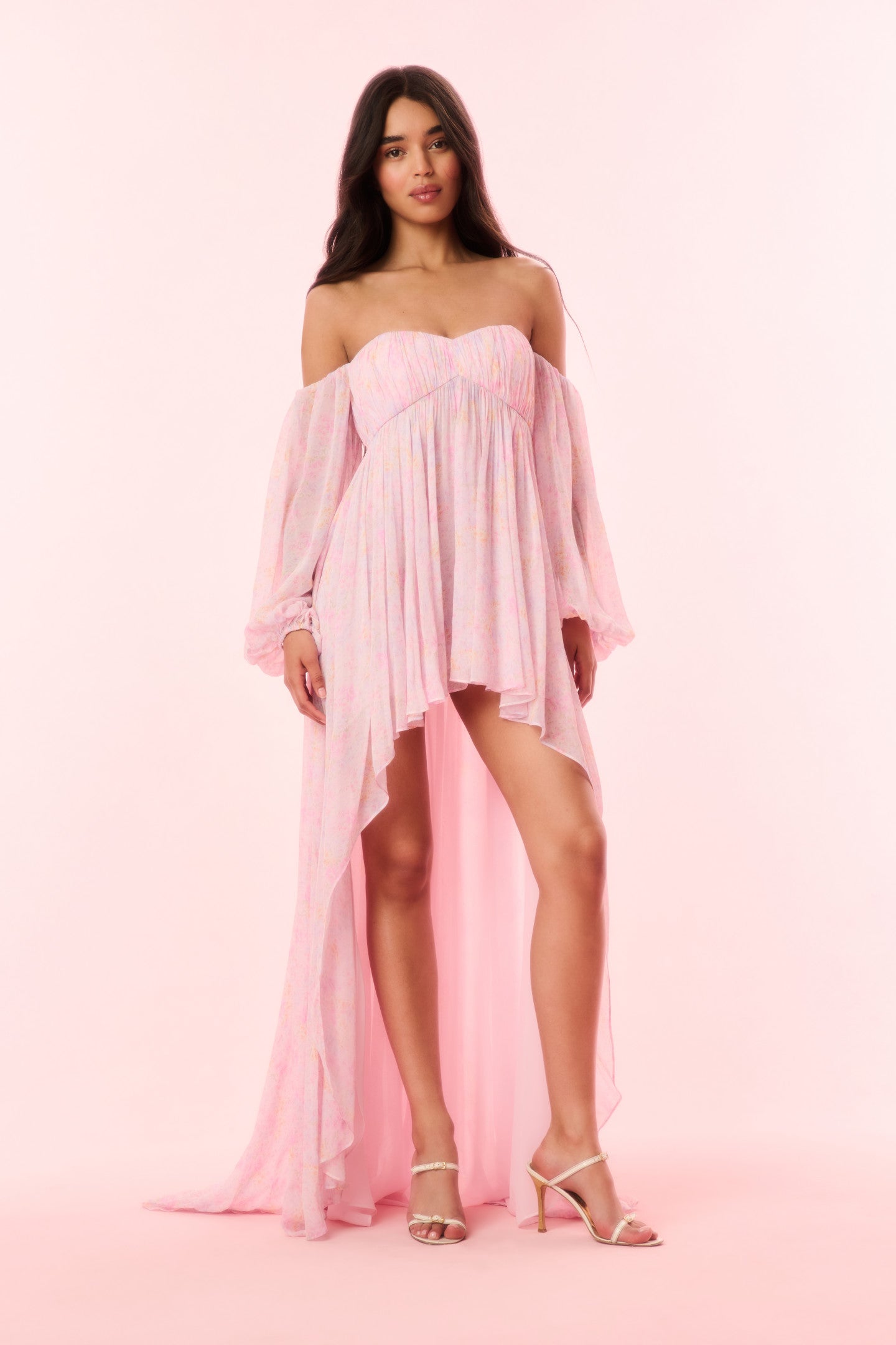 Kataline Floral High Low Dress for Women - Elegant Summer Party & Wedding Guest Dress - Boho Chic Maxi Dress for Beach, Vacation & Special Occasions