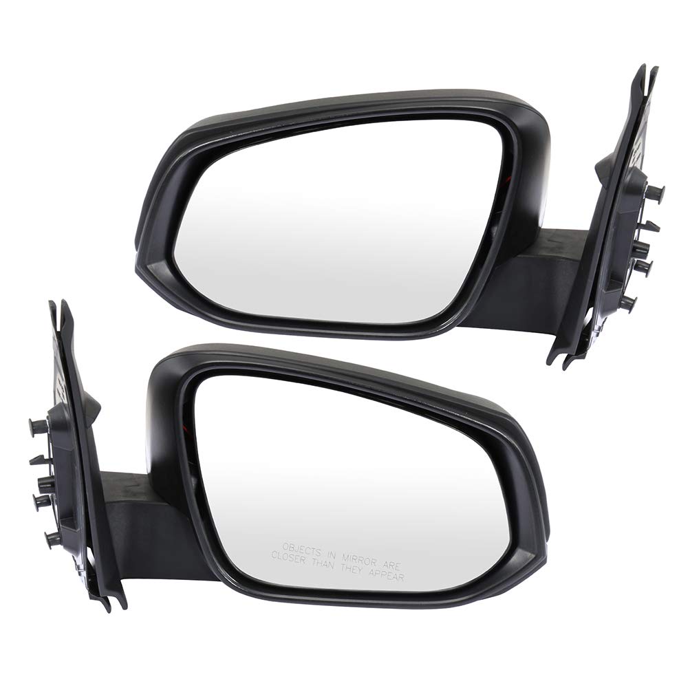 Black Textured Power Adjustable Side Mirrors - Driver & Passenger Replacement for 2016-2018 Toyota Tacoma (TO1320355) - Perfect for Parking Assistance & Blind Spot Visibility