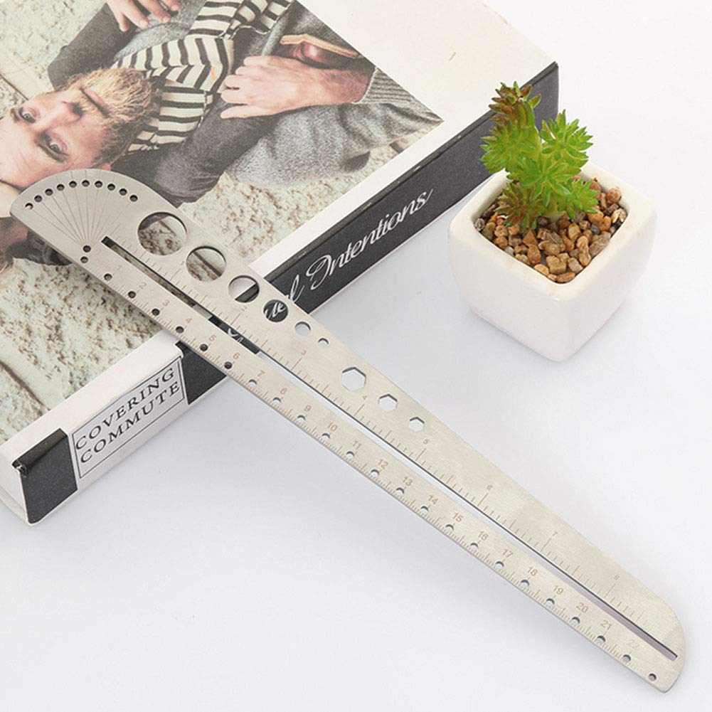 **Stainless Steel Multifunctional Scale Ruler - 12-Inch Straight Edge with Compass, Protractor & Hex Socket - Precision Measuring Tool for Designers, Engineers & DIY Craftsmen - Perfect for Drafting, Woodworking & Technical Drawing**