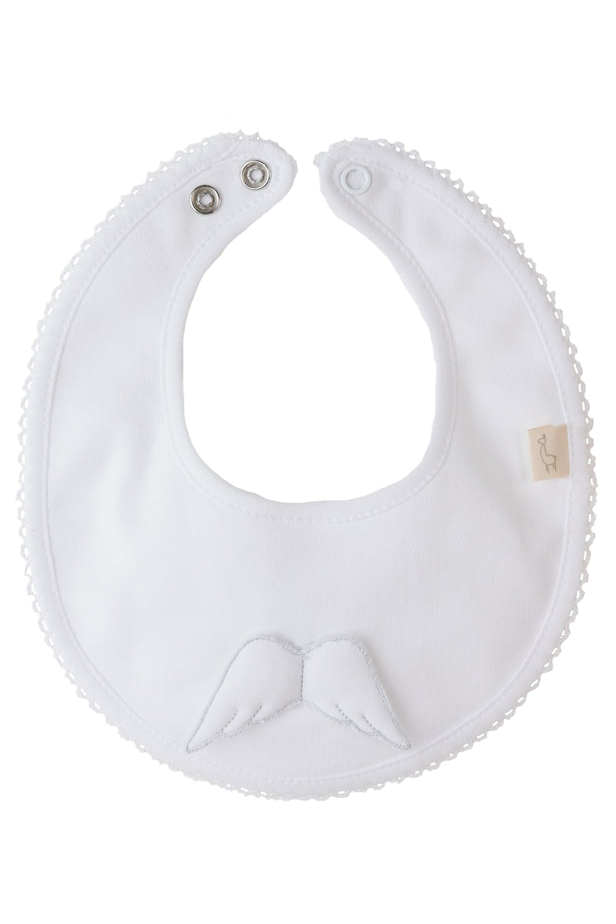 Angel Wing Round Cotton Bib for Babies - Soft & Absorbent Drool Bibs for Newborns & Infants - Perfect for Feeding, Teething, and Everyday Use