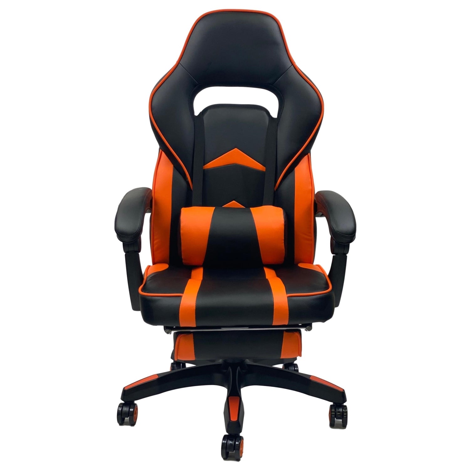 Ergonomic Gaming Footrest 055 - Adjustable Height & Angle for Ultimate Comfort (Black & Orange) - Perfect for Gaming, Office & Home Relaxation