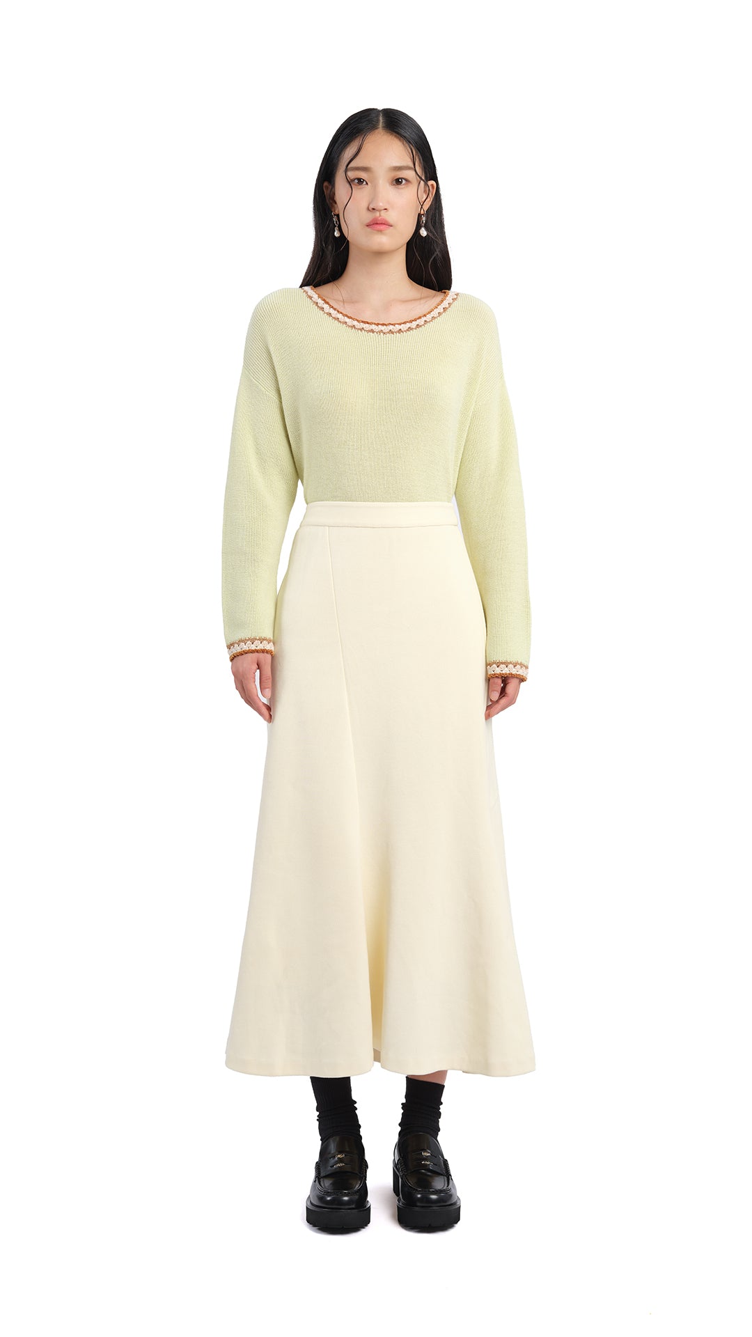 Stylish Crochet Trim Pullover Sweater for Women - Cozy Knit Top for Casual Outfits & Layering in Fall/Winter